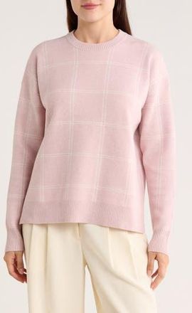 Nordstrom Rack Patterned Crewneck Sweater in Purple Lilac Window Grid at Nordstrom Rack, Size Xx-Large