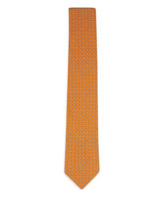 Ferragamo paper-plane-print tie - Oranje