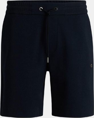 HUGO BOSS Mens Leoni 01 Double B Monogram Shorts in Dark Blue - Size Medium