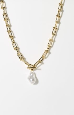 Simons Womens Large pearly bead U-link chain