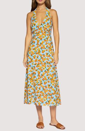 Lost + Wander Citrus Soir&eacute;e Halter Neck Dress in Blue Orange at Nordstrom, Size X-Small
