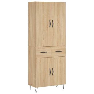 Berkfield Home Highboard Sonoma Oak 69.5x34x180 cm Engineered Wood in Light Tan