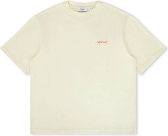 Off-white Mens Tape Arrow Skate Fit Tee In Vanilla Ice