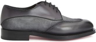 Santoni Derby Colin con inserto in pelle scamosciata - Grigio