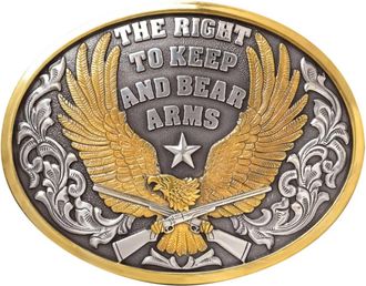 Nocona Belt Co. Right To Bear Arms Belt Buckle In Antique Silver