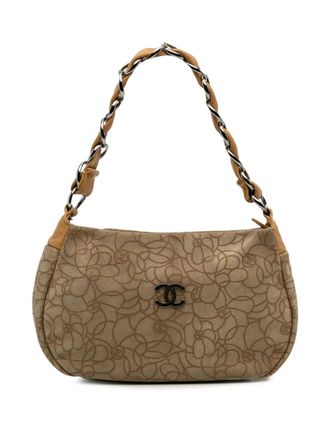 Chanel 2004-2005 CC Suede Camellia Hobo shoulder bag - women - Calf Leather/Suede - One Size - Brown