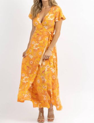 Sugarlips Honey Rust Wrap Maxi Dress In Yellow
