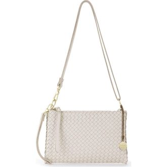 The Sak Vita Hand Woven Leather Crossbody Wristlet in Stone Woven at Nordstrom