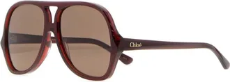 Chlo&eacute; Brown Oversized Sunglasses
