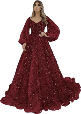 Generic QXDZSW Gold Heavy Nail Bead Luxury Evening Dress Sexy Dress Field Queen Long Dress