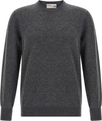 Ballantyne Truien & Vesten, Heren, Grijs, L, Kasjmier, Trui met ronde hals