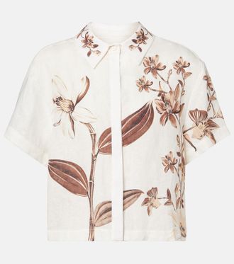 Agua Bendita Virtuosa floral linen shirt