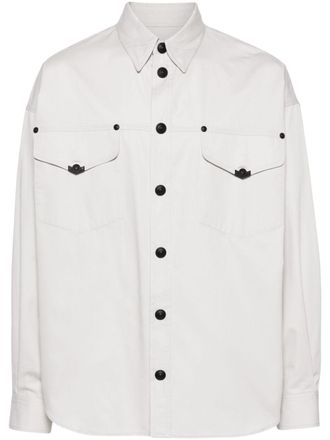 Versace Jeans Couture Camicia con abbottonatura a pressione - Grigio