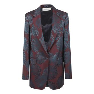 Dries Van Noten Blazers, female, Multicolor, Size: XS Silk Lapel Blazer