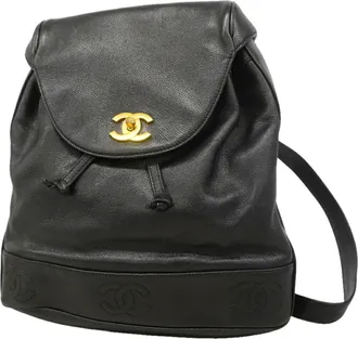 Chanel Black Grained Calfskin Backpack (Pre-Owned)