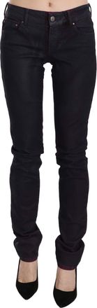 Just Cavalli Black Cotton Low Waist Skinny Denim Womens Pants