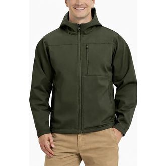 Hawke & Co Water Resistant Hooded Softshell Jacket in Loden at Nordstrom Rack, Size Small