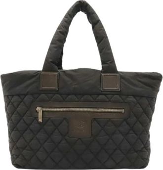 Chanel Pre-owned Vintage Nylon Shoulder Tote - Dames - Vintage Shopper - Zwart - ONE Size - Nylon - Vintage
