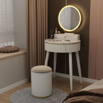 Vicco Tocador Gesa, Blanco, 60 Cm Con Espejo Led En 3 Tonos De Blanco, Regulable, Vicco