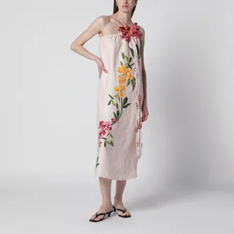 Farm Rio Garden Terrace floral-print linen maxi dress