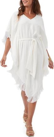 Trina Turk Fringe Caftan Toulouse Dress in Whitewash at Nordstrom, Size X-Small