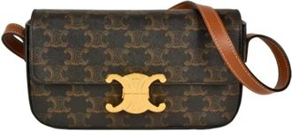 Celine Pre-owned Vintage Coated Canvas Shoulder Bag - Dames - Vintage Schoudertas - Bruin - ONE Size - Vintage