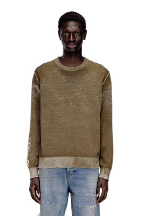 Diesel Faded reverse-print jumper with lettering - Knitwear - Man - Green