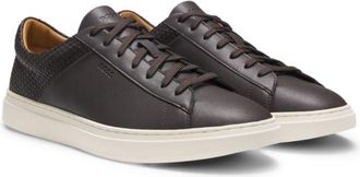 BOSS Low-top trainers with woven and grained effects