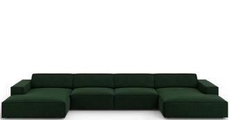 BLOOMINGLOFT Grosses 6-Sitzer Design Panoramasofa Jodie - Samtbezug