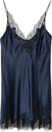 Carine Gilson Abito stile sottoveste in raso di seta - Blu