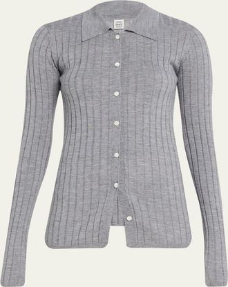 Toteme Slim Ribbed Long Sleeve Shirt