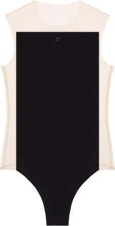 Courr&egrave;ges Gepaneelde Mouwloze Top met Logo Borduursel - Dames - Bodies - Zwart - M - Tops