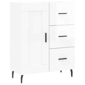 vidaXL Vidaxl - Aparador De Madera Contrachapada Blanco Brillante 69,5x34x90 Cm