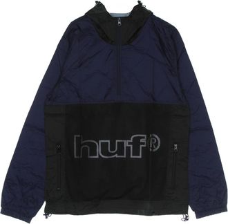 HUF Navy Opvouwbare Windbreaker Anorak Lichtgewicht - Heren - Zomerjassen - Blauw - L - Nylon - Jassen