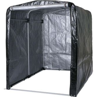 Hhg non utilizzato] Garage per biciclette 449, garage tagliaerba tenda, alluminio protezione uv impermeabile 201x157x201cm, antracite