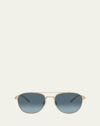 Oliver Peoples Rivetti Titanium Aviator Sunglasses