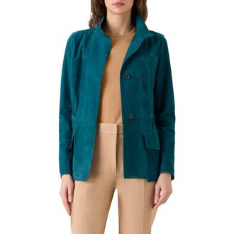 Akris Chianti Suede Jacket in Ottanio at Nordstrom, Size 10