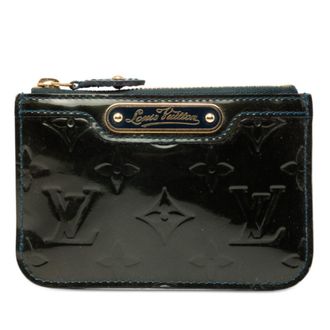 Louis Vuitton Monogram Vernis Blue Nuit Green Monogram Vernis Coin Purse/Coin Case (Pre-Owned)