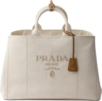 Prada Logo-embroidered Tote Bag