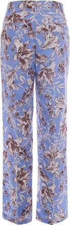 Liu Jo Womens Wide-Leg Trousers Blue Wave Liles Cotton