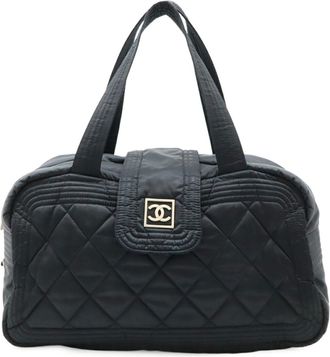 Chanel Sport Black Quilting Shoulder Bag Tote Bag (Pre-Owned)