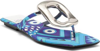Jeffrey Campbell Linques Flip Flop in Navy Multi Silver at Nordstrom, Size 5.5