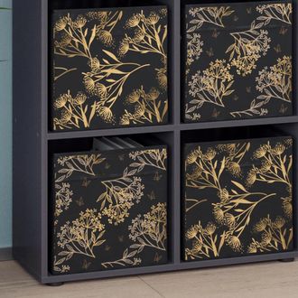 Vicco Separador De Ambientes Tetra, Negro, 72.6 X 72 Cm Con 4 Cajas Plegables Opc.1 Vicco
