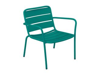 Vente-Unique Poltrona bassa da giardino impilabile in Metallo Verde Petrolio - MIRMANDE di MYLIA