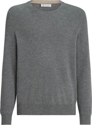 Brunello Cucinelli Cashmere English rib sweater in Dark Grey at Nordstrom, Size 52 It