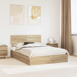 vidaXL vidaXL Letto con Contenitore con testiera Rovere Sonoma 140 x 190 cm