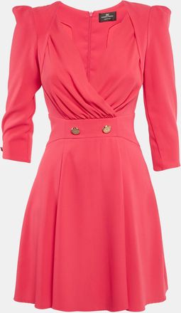 Elisabetta Franchi Pink Crepe V-Neck Mini Dress