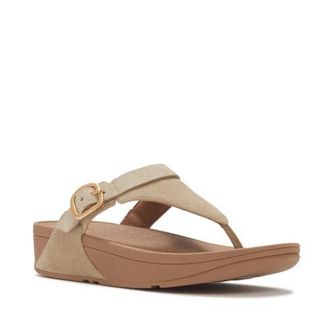 FitFlop Lulu Buckle Suede Toe-Post in Cappuccino at Nordstrom, Size 11