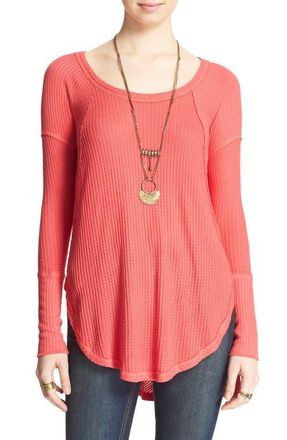 Free People Ventura High/Low Thermal Top in Poppy at Nordstrom, Size X-Small