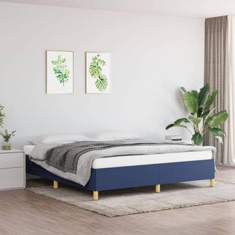 vidaXL Cama Sin Colch&oacute;n Tela Azul 160x200 Cm Vidaxl